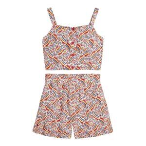 NEW Polo Ralph Lauren Girls Summer Matching Set sz 8 Riviera Print Shorts Set